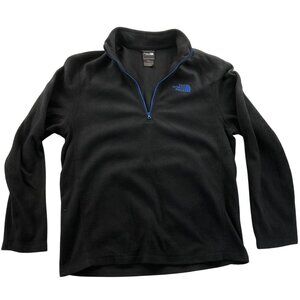 The North Face Mens Fleece Jacket Medium Long Sleeve Black 1/4 Zip Pullover Cozy